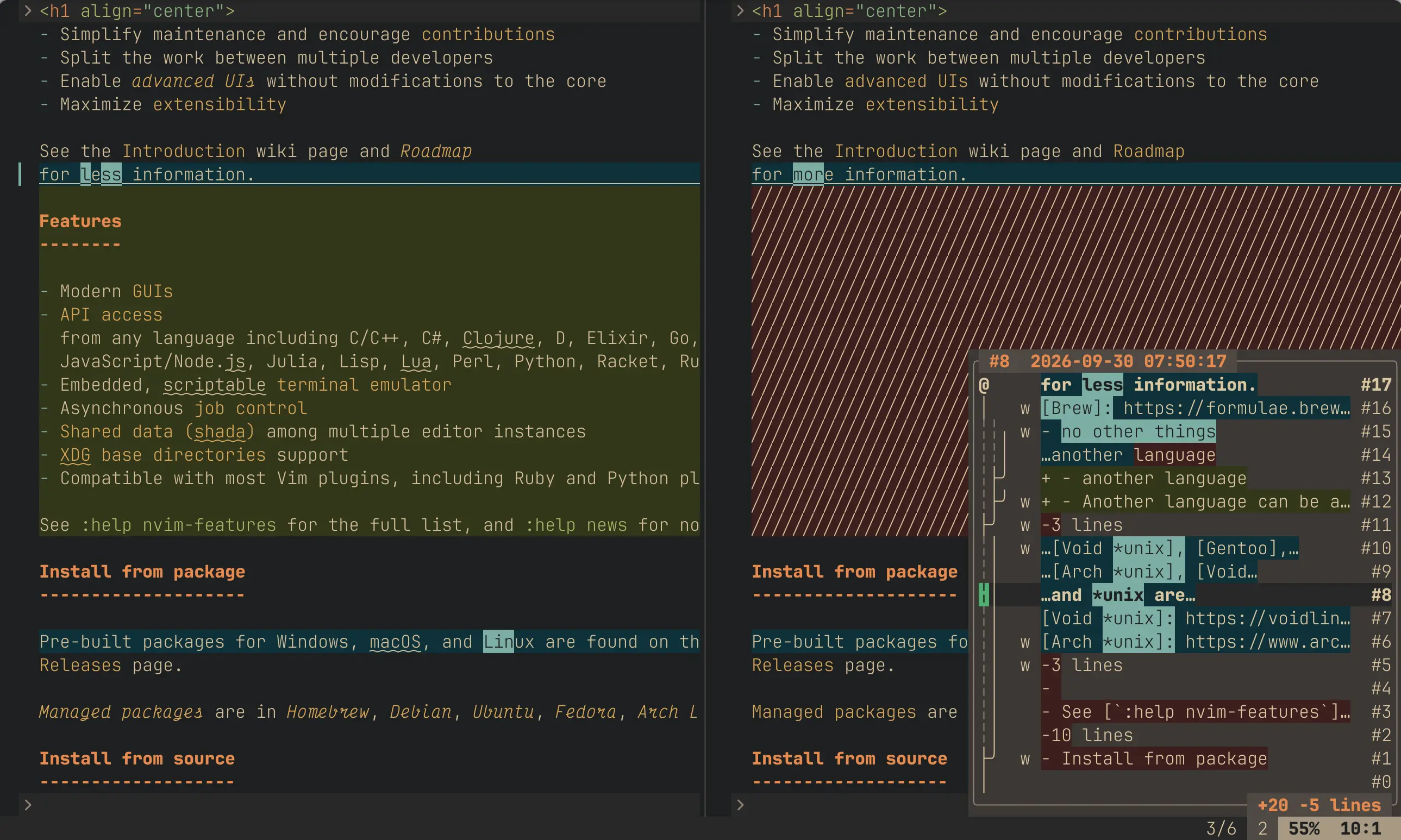 screenshot of diffundo.nvim