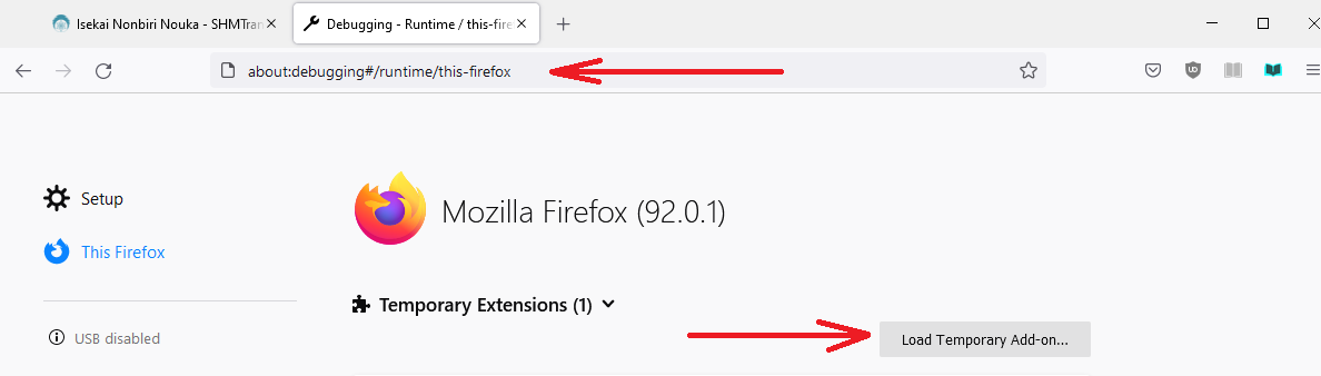 Installing in Firefox screenshot