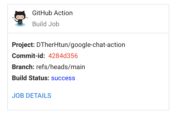 githaub-action google-chat