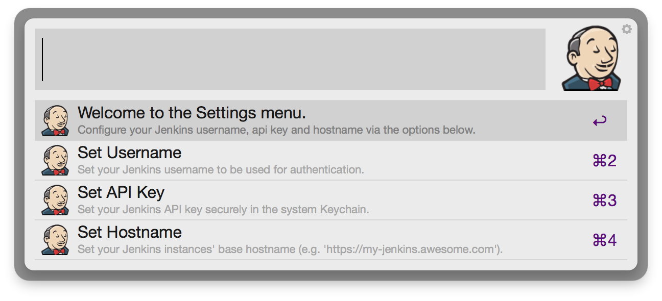 The Jenky settings menu