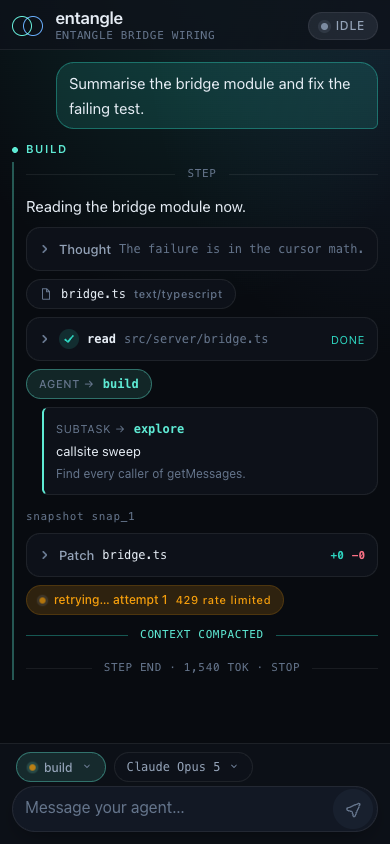 Entangle mobile UI