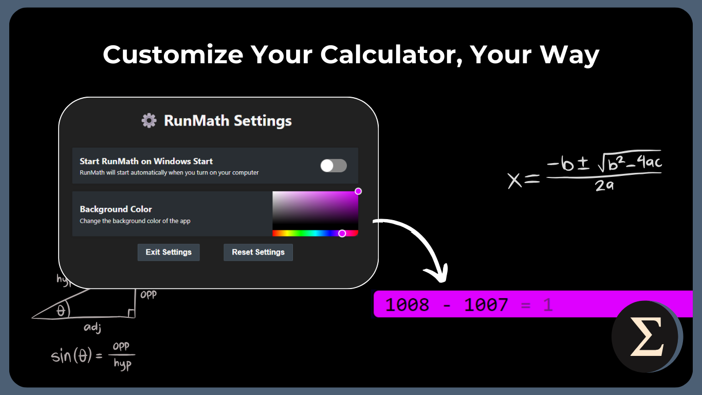 Runmath available config options