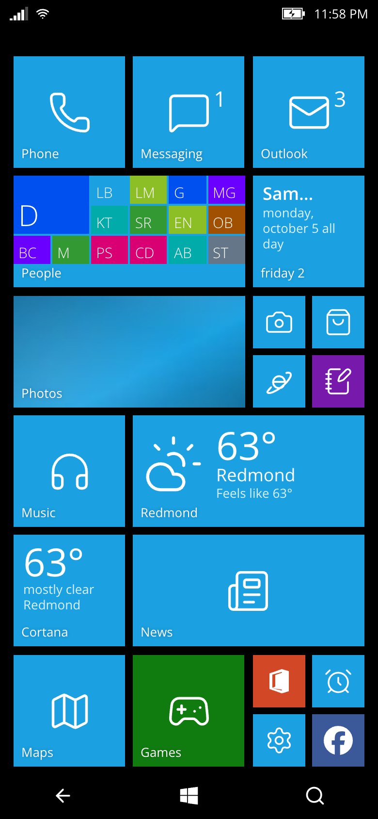 Start with live tiles