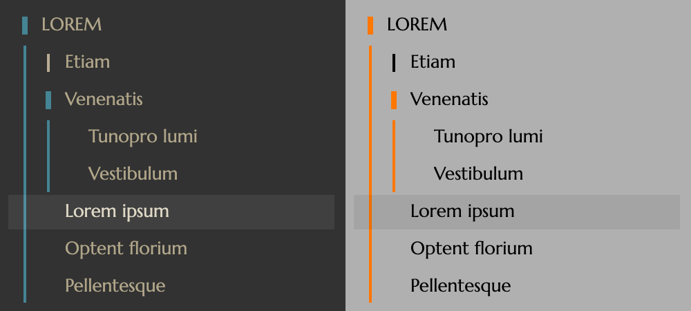 Fold bars in the file explorer, in dark and light mode