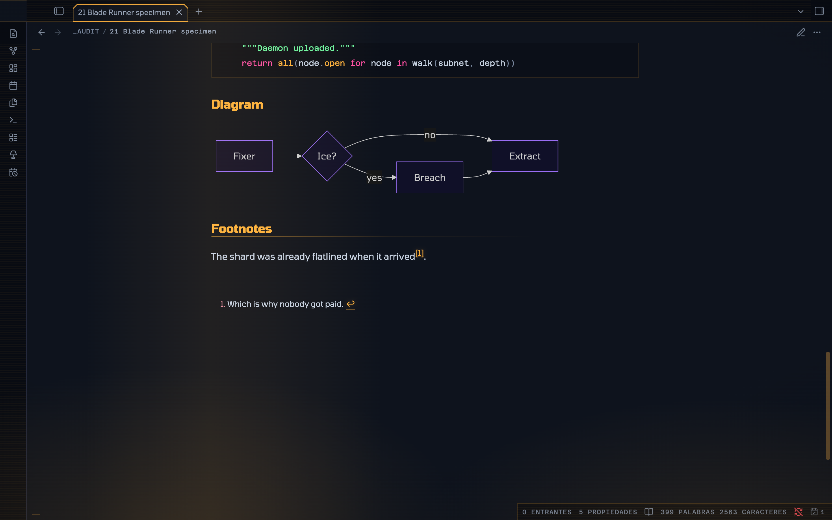 Code and diagrams
