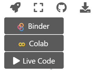 Binder or Google Colab options