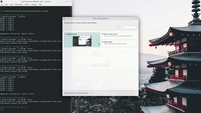 Plasma Dynamic Wallpaper demo