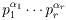 p_1^a_1...p_r^a_r