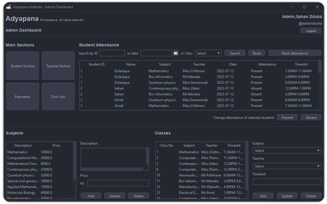 Admin Dashboard