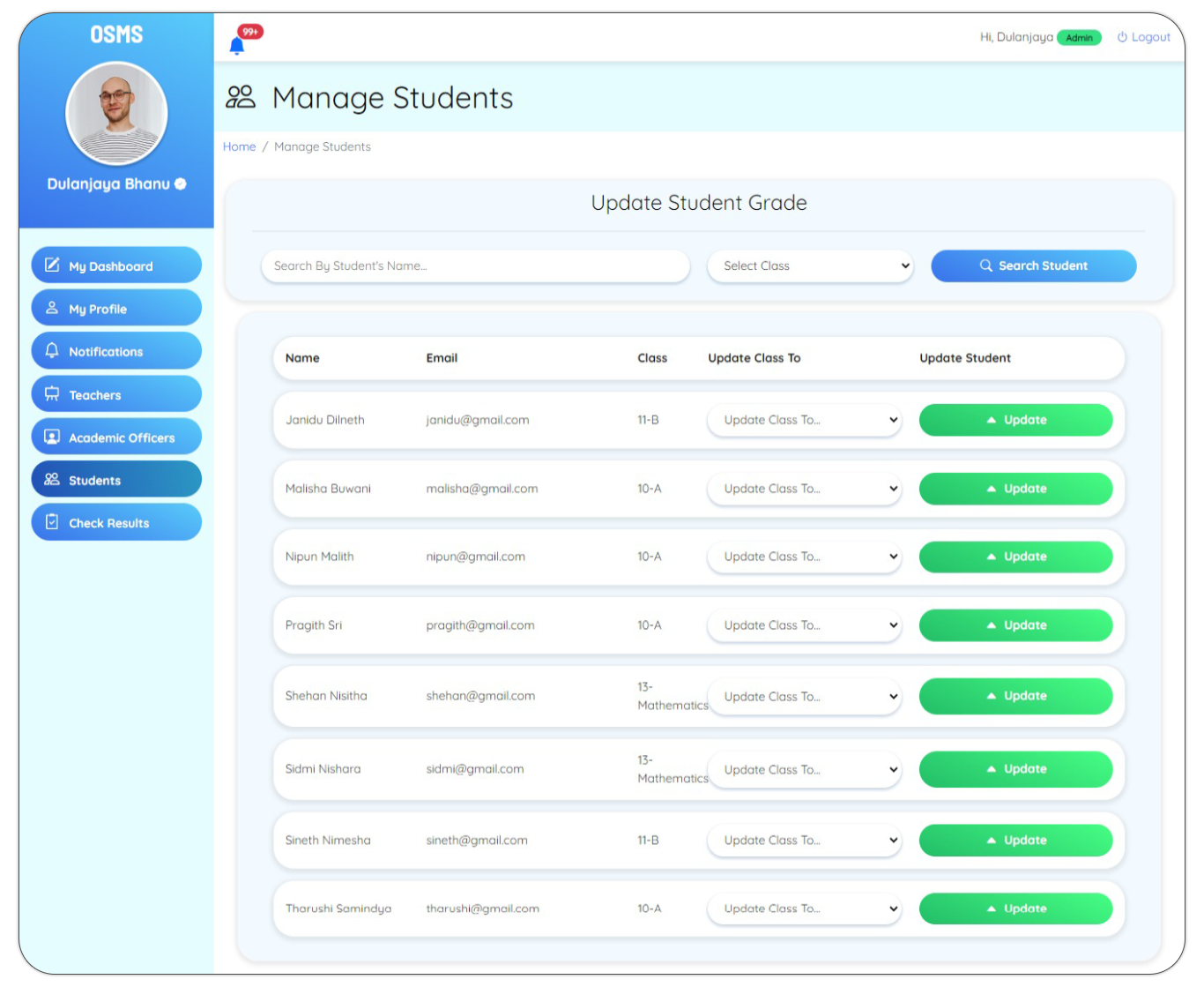 OSMS Manage Teachers