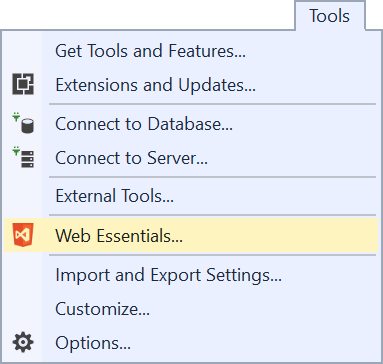 Tools menu