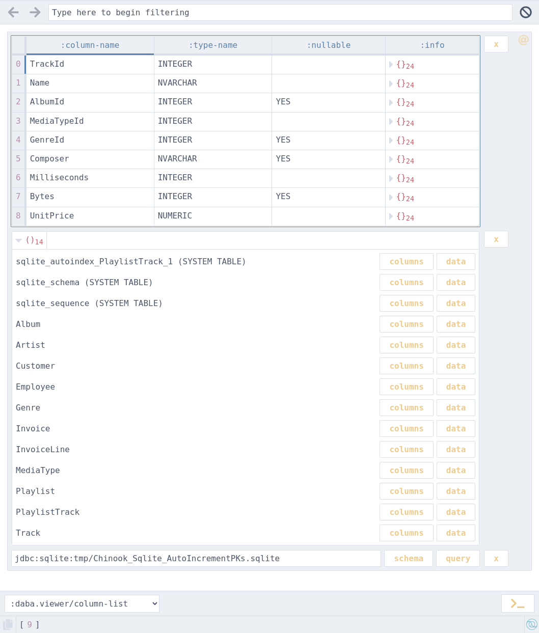 Explore schema