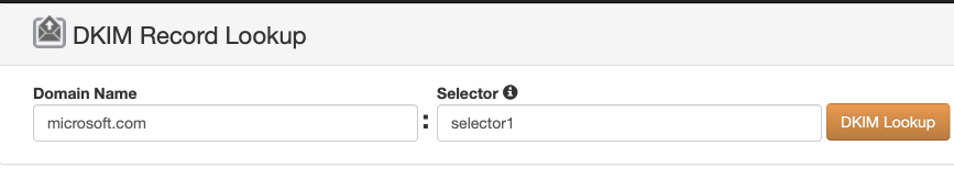 Validating DKIM with domain name and selector