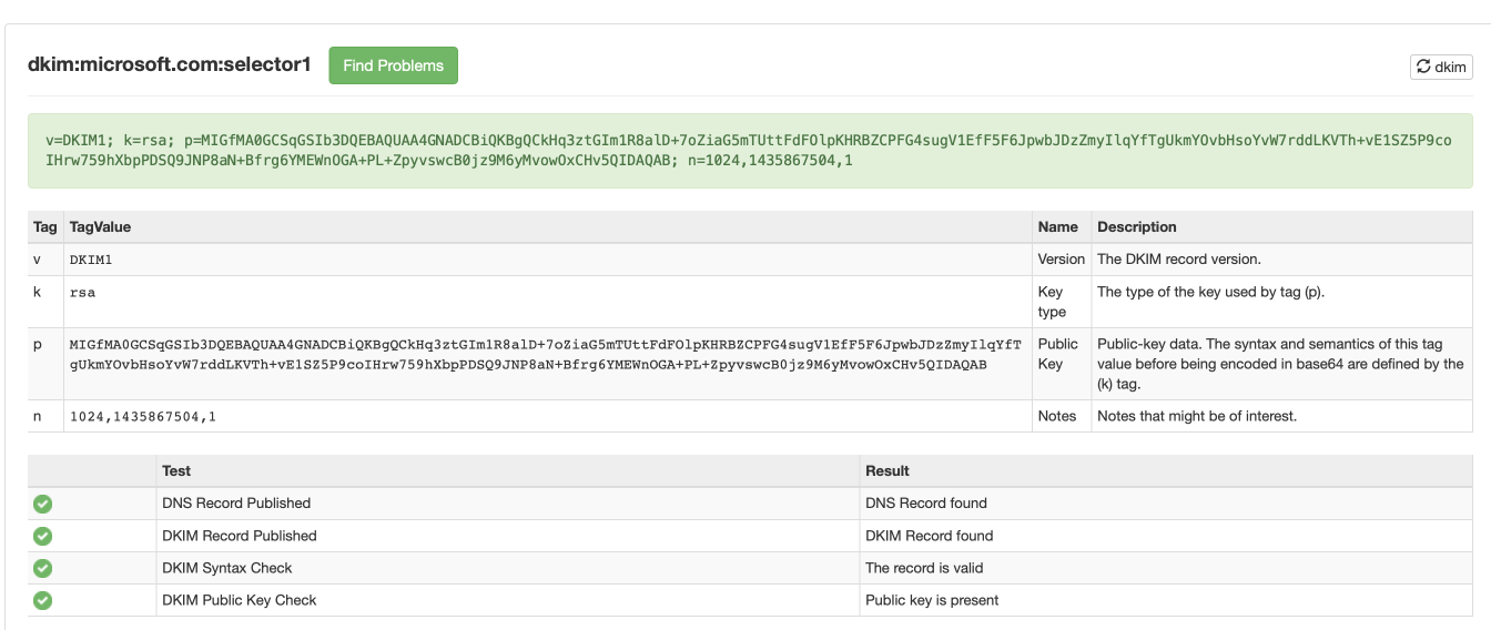 Domain with correct DKIM on Office365