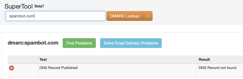 Domain with unconfigured DMARC on Office365