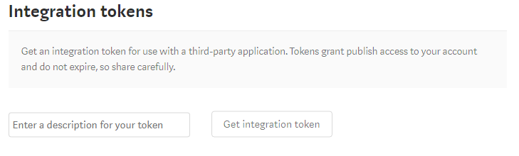 Medium Integration tokens
