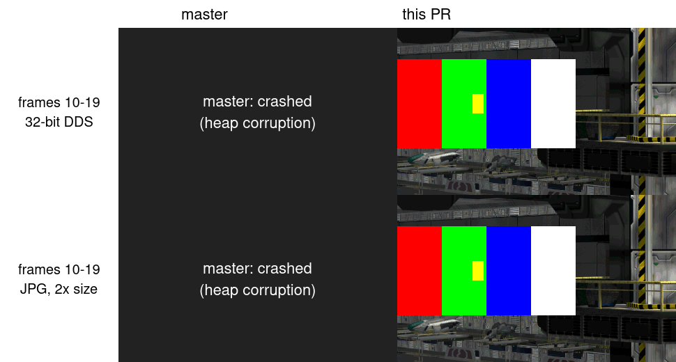 Mismatched EFF frames, master and this PR
