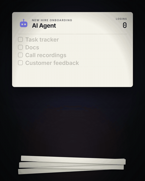 An AI agent gets tasks, docs, calls and feedback through one Dutify sign-in