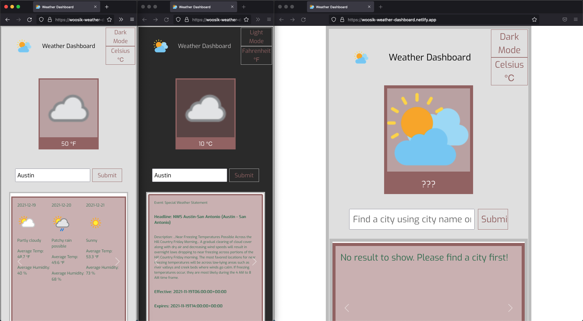 GitHub - dvlprwchoi/weather-dashboard: Weather Dashboard built with ...