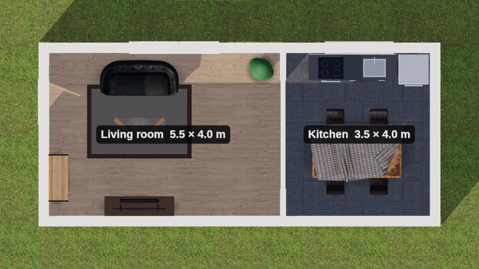 Plan with room sizes