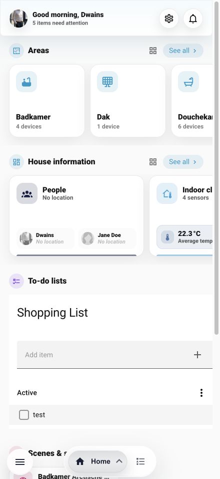 Dwains Dashboard Next 1.11.0 mobile Home