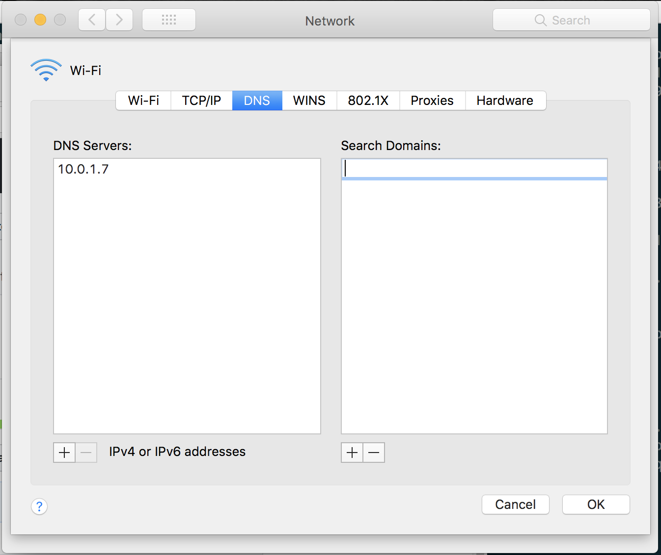Set DNS on Mac OS