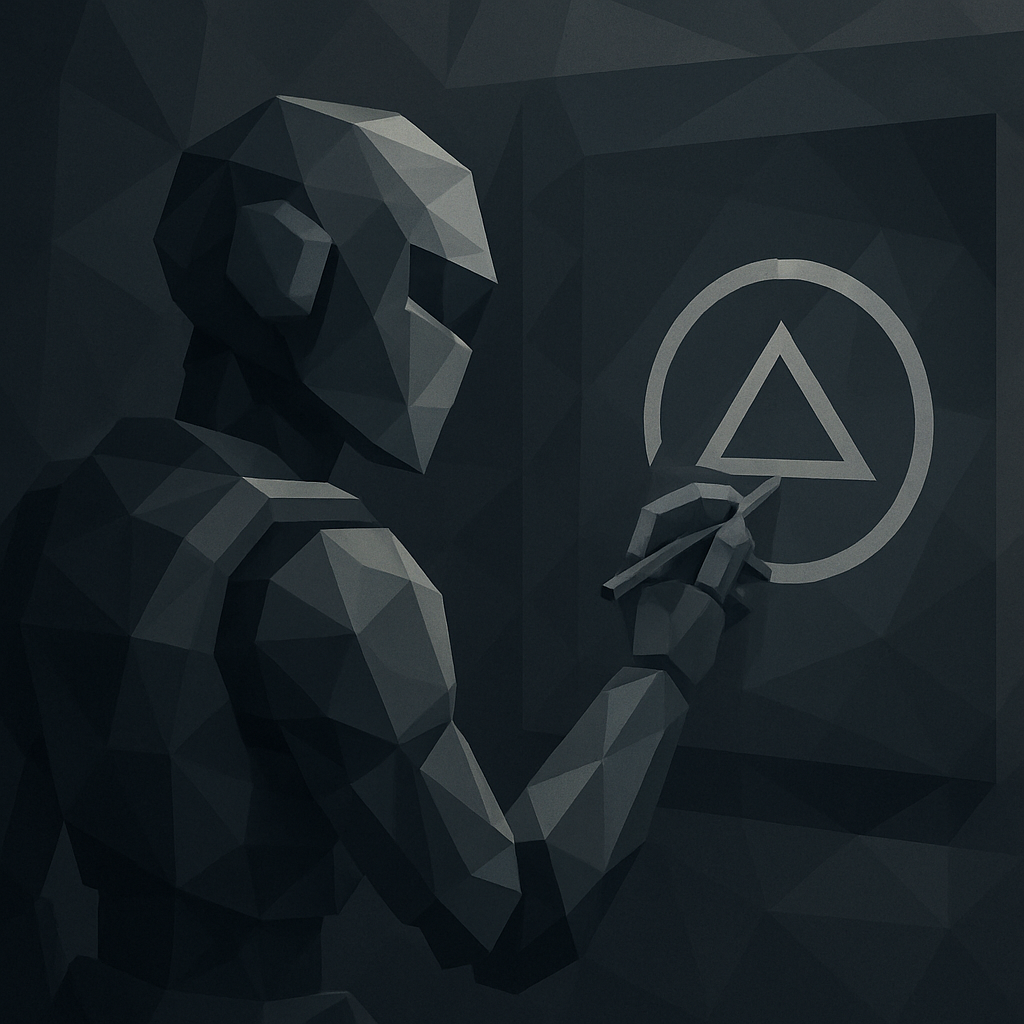 robot drawing a logo