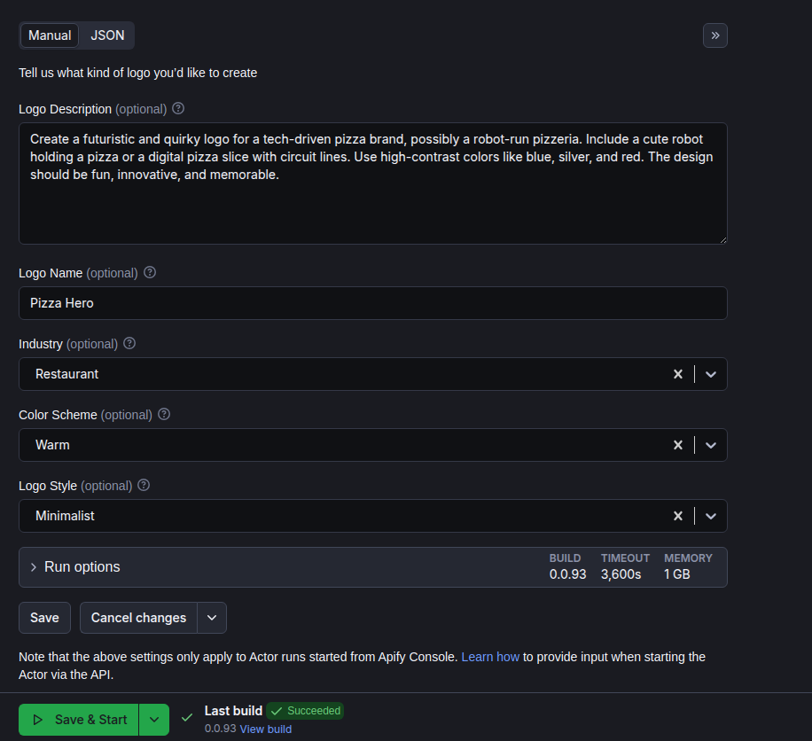 ai logo generator input
