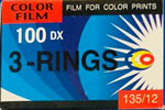 3-RINGS Color Film for Color Prints 100DX film packaging