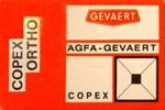 Agfa Copex Ortho film packaging