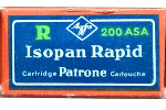Agfa Wolfen Isopan Rapid – R 250 ASA film packaging