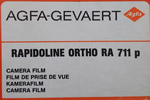 Agfa Gevaert Rapidoline Ortho RA711p film packaging