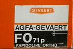 Agfa Gevaert Rapidoline Ortho F071p film packaging