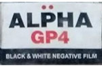 Alpha GP4 Black & White Negative Film film packaging