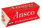 Ansco / GAF Anscopan All Weather film "SEES RED" film packaging