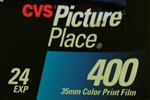 CVS PicturePlace Color Film ISO 400 film packaging