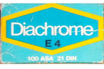 Diachrome E4 ISO 100 film packaging