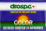 Drospa Color ISO 100 DX film packaging
