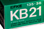 Efke KB21 ISO 100 film packaging