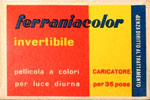 Ferrania Ferraniacolor Invertibile (Reversal,for italian market) film packaging