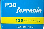 Ferrania pancro P30 (original 60's version) – 80 ASA B&W pancromat... film packaging