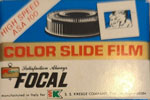 Focal Color Slide Film ASA 100 Carousel – K-mart brand FocalColor film packaging