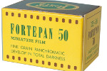 Forte Fortepan 50 ASA (yellow brown box) film packaging