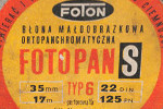 Foton Fotopan S – 125 ISO film packaging