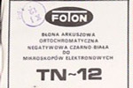 Foton TN~12 for electron microscopes - czarnobiała ortochromaty... film packaging