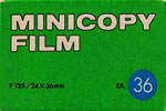 Fujifilm Minicopy Panchromatic film packaging