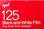GAF Ansco / GAF Versapan Gafstar 125 ASA – Code 2831 film packaging