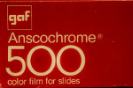 Ansco / GAF Anscochrome T500 Tungsten film packaging