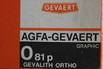 Agfa Gevaert Gevalith Ortho O81p / O81 film packaging
