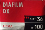 Hema Diafilm SR100 film packaging